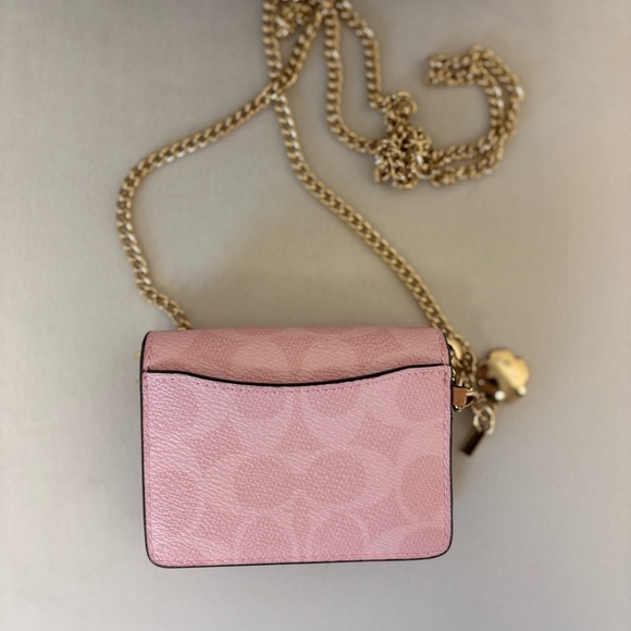 Coach Powder Pink Mini Wallet on a Chain - Picture 2 of 7